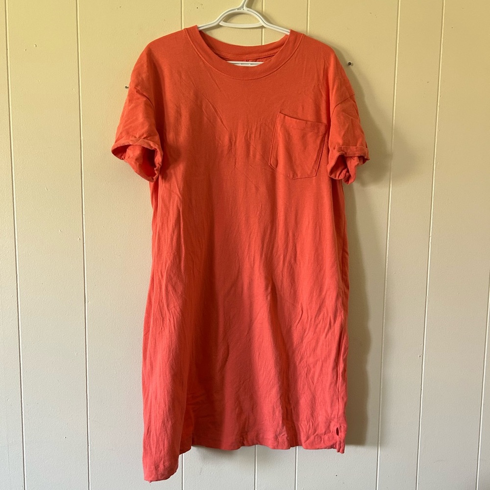 Orange/Coral T-shirt dress L